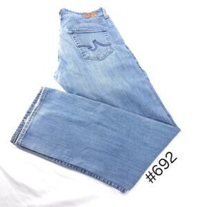 Adriano Goldschmied Straight Button Zip Medium Wash Jeans Mens Size 32x34 Blue